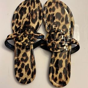 Tory Burch Miller Sandal.  Size 8.  Leopard print.  New!